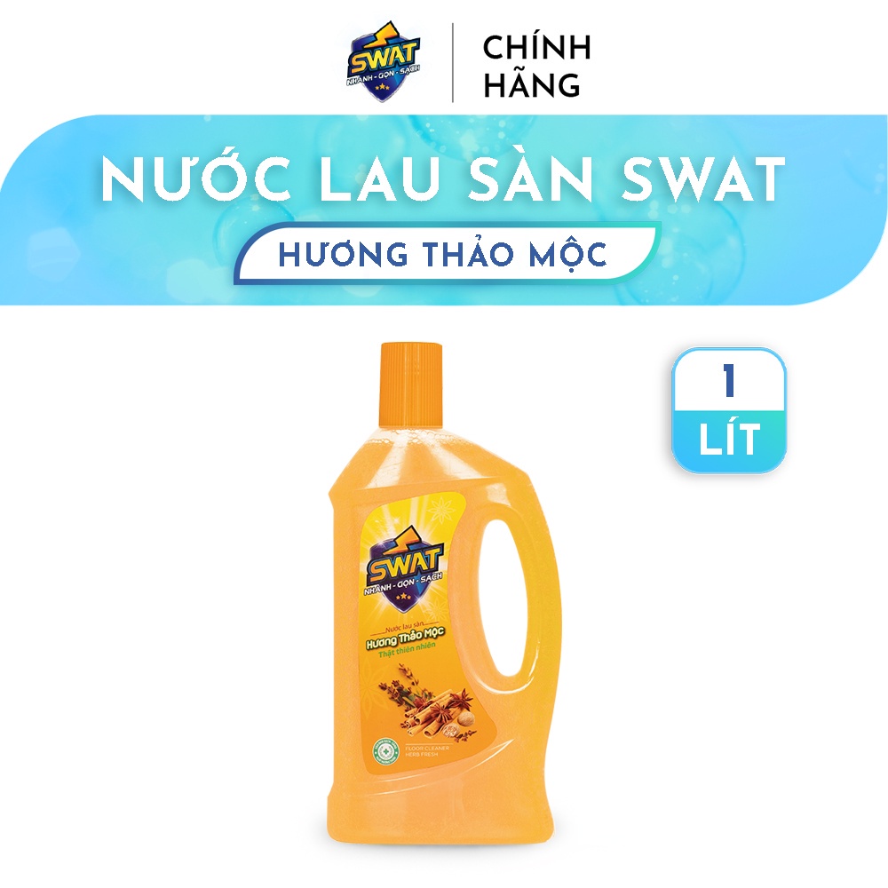 Nước lau sàn swat hương thảo mộc chai 1 lít - tiện lợi