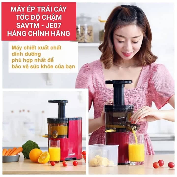 Máy ép trái cây tốc độ chậm cao cấp savtm je-07 hàng chính hãng, máy ép chậm, máy ép hoa quả tốc độ chậm cao cấp savtm - je07