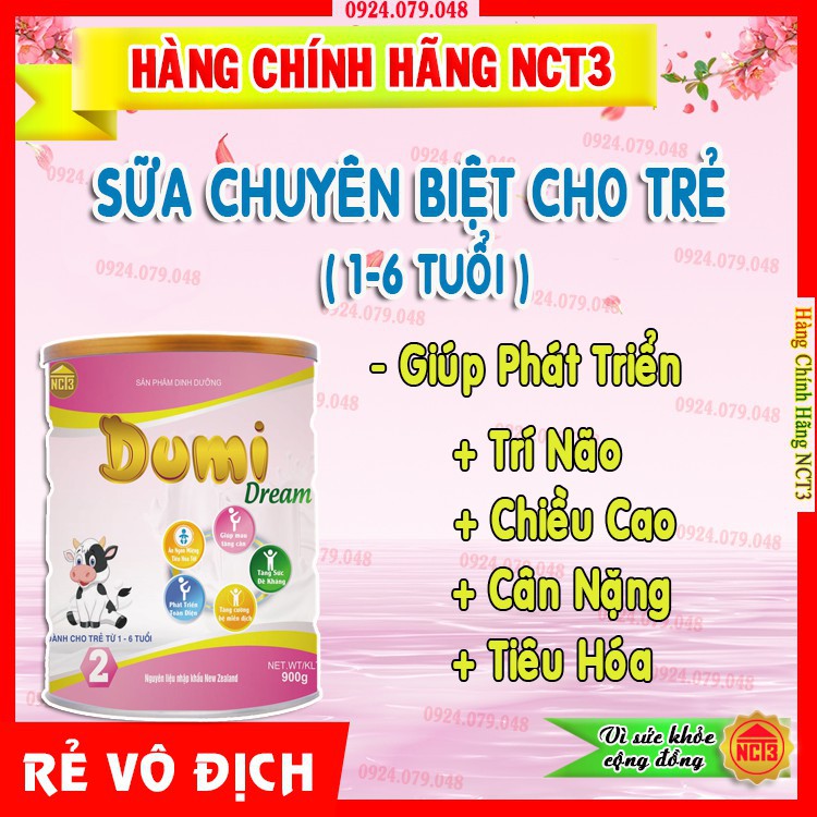 [Freeship + giảm 5% khi mua 2]( Rẻ vô địch ) Sữa Bột Cho Trẻ Từ 1-6 Tuổi DUMI DREAM ( 400g ) [ Sản phẩm công ty NCT3 ]