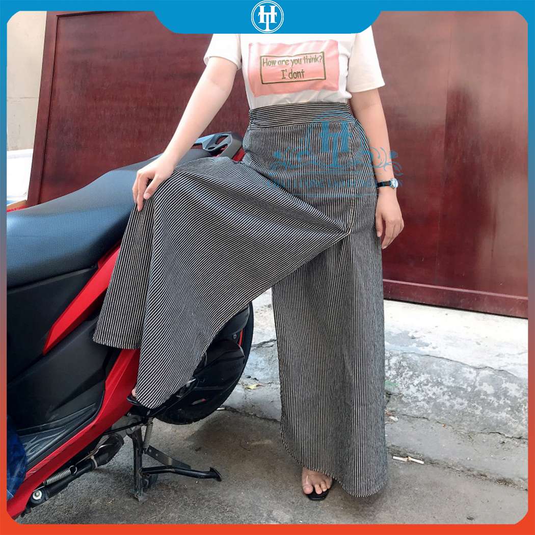 Váy Chống Nắng Xẻ Tà Nữ Vải Cotton Dày Mềm Có Túi Và Nút Bấm Chân KHTS01 H&T FASHION
