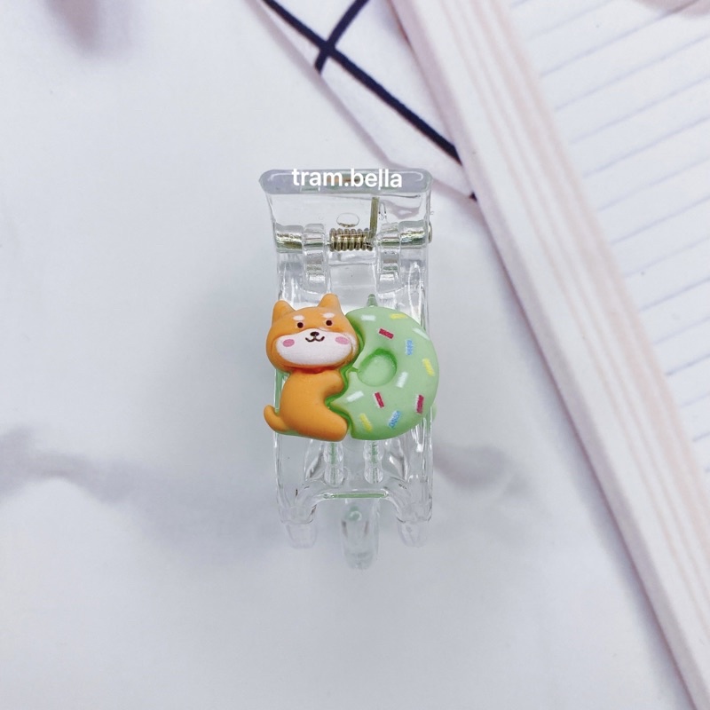 Kẹp tóc càng cua hình sữa bánh ngọt 3 răng 5 răng