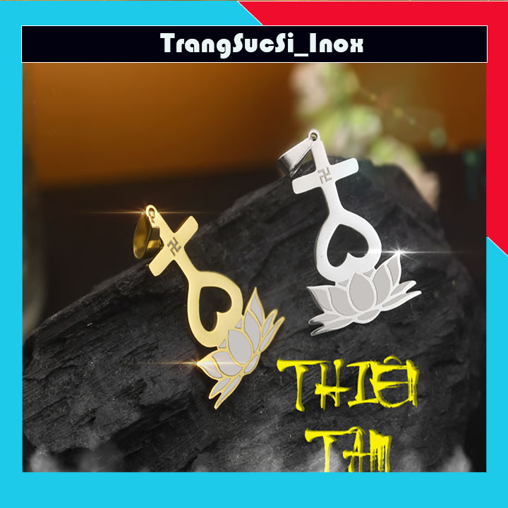 Sỉ mặt dây chuyền titan thiên tâm đế hoa sen siêu đẹp, bền màu - Đem lại bình an may mắn cho người đeo