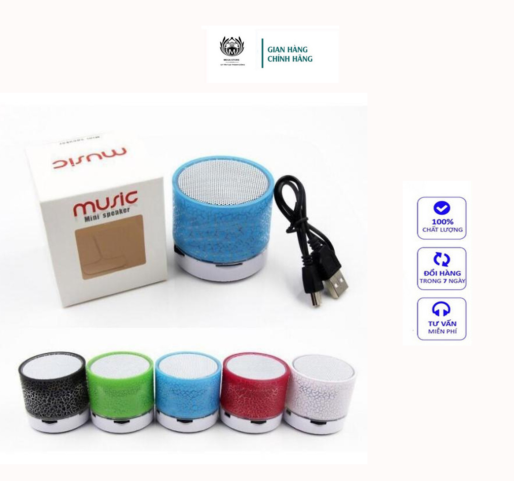 Loa trứng bluetooth mini nhấp nháy - lỗi 1 đổi 1 trong vòng 7 ngày đầu