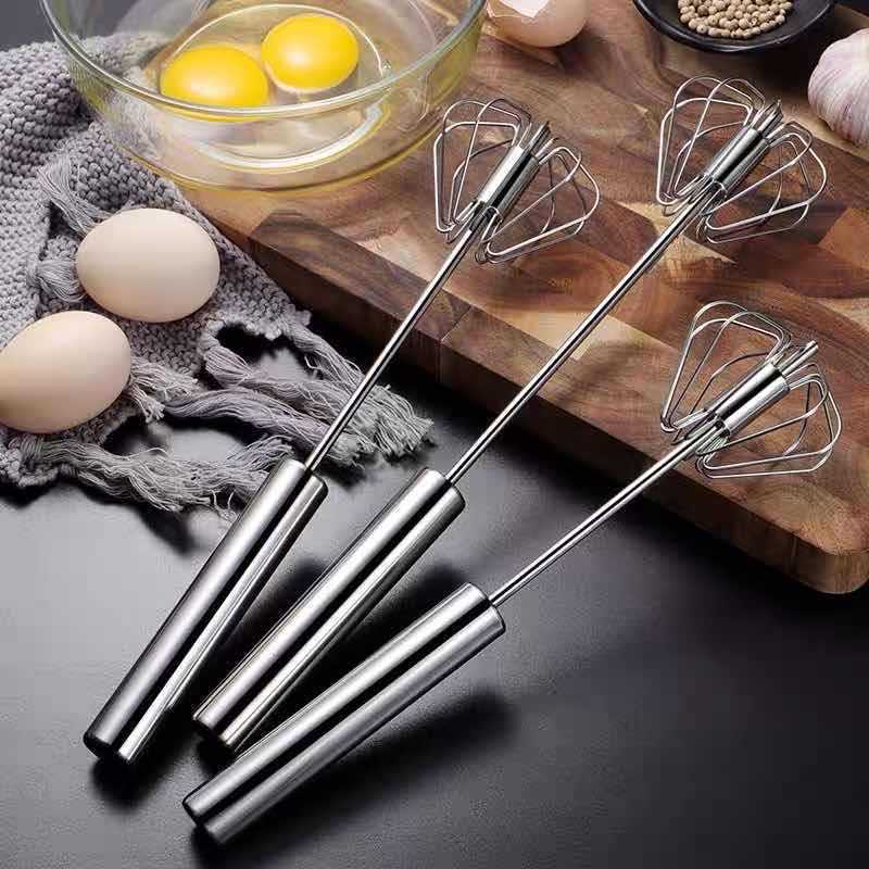 Dụng Cụ Đánh Trứng Tự Động, Đánh Bột Làm Bánh Tiện Lợi (Inox 304), Cây Đánh Trứng Nhanh Chóng Trộn Đều An Toàn (27cm)