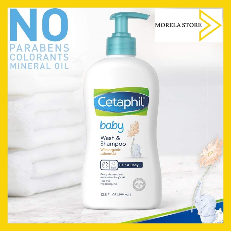 [HCM]Sữa tắm gội cho bé với tinh dầu hoa cúc hữu cơ Cetaphil Baby Wash & Shampoo with Organic Calendula 399 ml