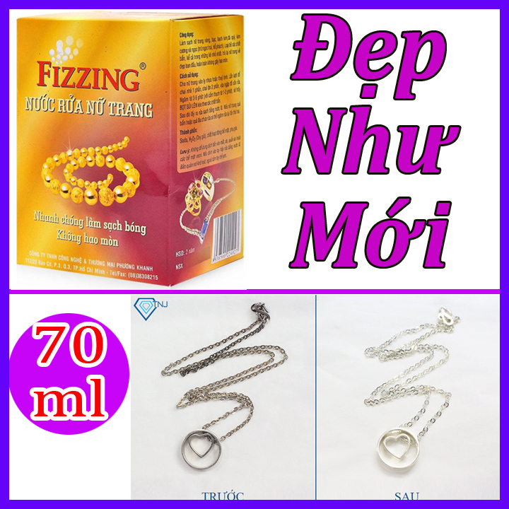 Nước rửa vàng bạc hộp 70ml, nước rửa nữ trang, nước rửa trang sức FIZZING