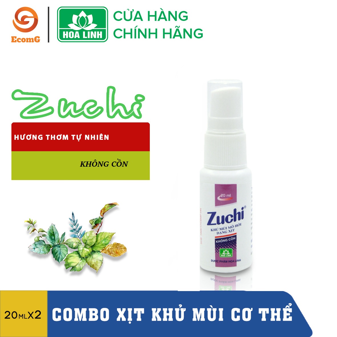 Xịt khử mùi đa năng - Alcohol Free Zuchi Không cồn (khử mùi nách và chân) 20ml - XZ2-01, giúp khử mùi tức thì, kháng khuẩn, giảm tiết mồ hôi, không cồn an toàn cho da