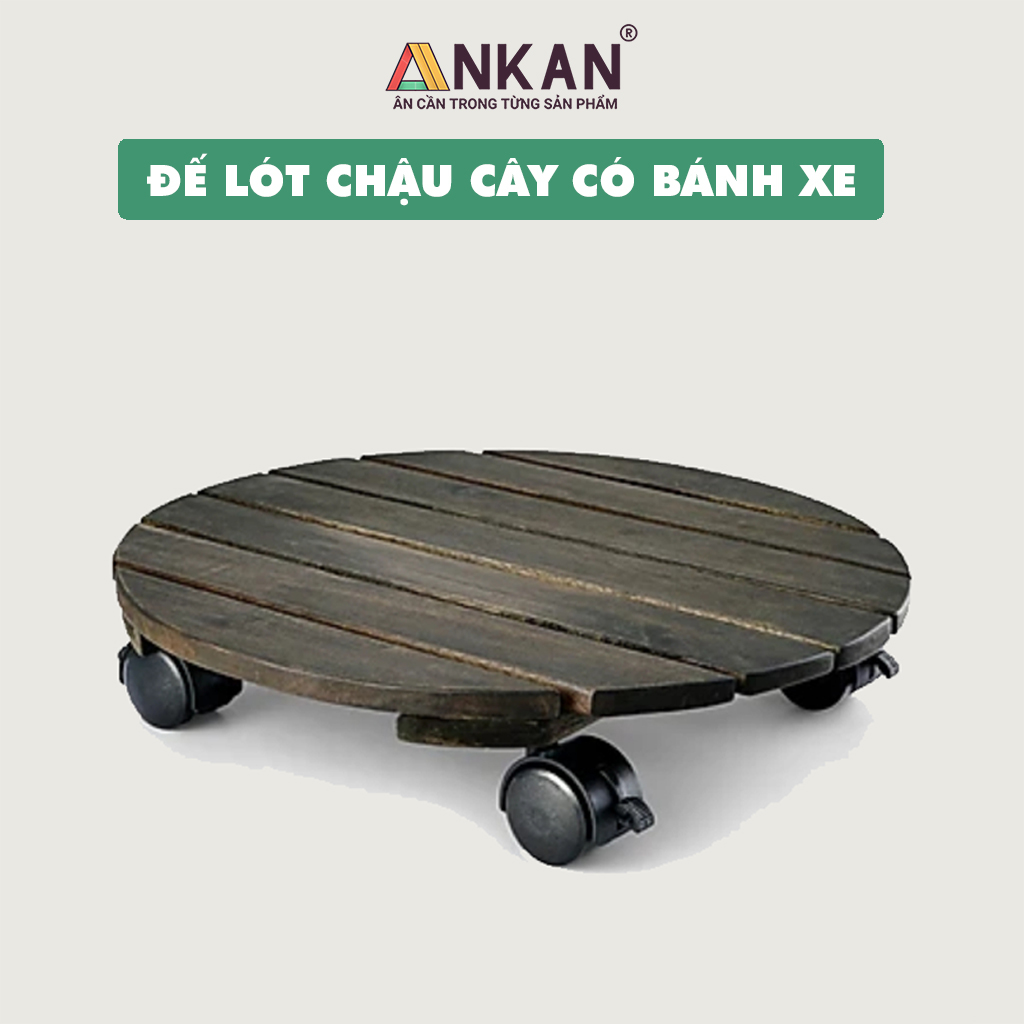 Đế Lót Chậu Cây Có Bánh Xe Thích Hợp Trang Trí Cây Xanh Trong Nhà Và Tiện Lợi Quét Dọn Khi Cần Di Chuyển - Màu Đen - Đường kính 30cm