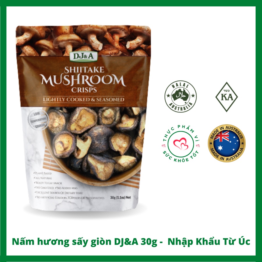 Nấm hương sấy giòn dj&a 30g - nhập khẩu từ úc