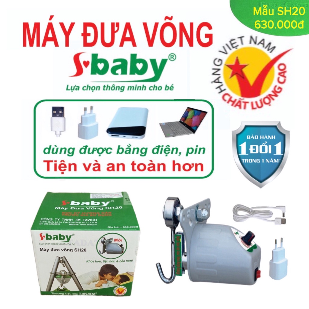 MÁY ĐƯA VÕNG CHO BÉ SBABY CAO CẤP GIẢM ỒN MẪU MỚI ĐƯA KHÔNG CẦN ĐIỆN,SỨC ĐƯA 100KG