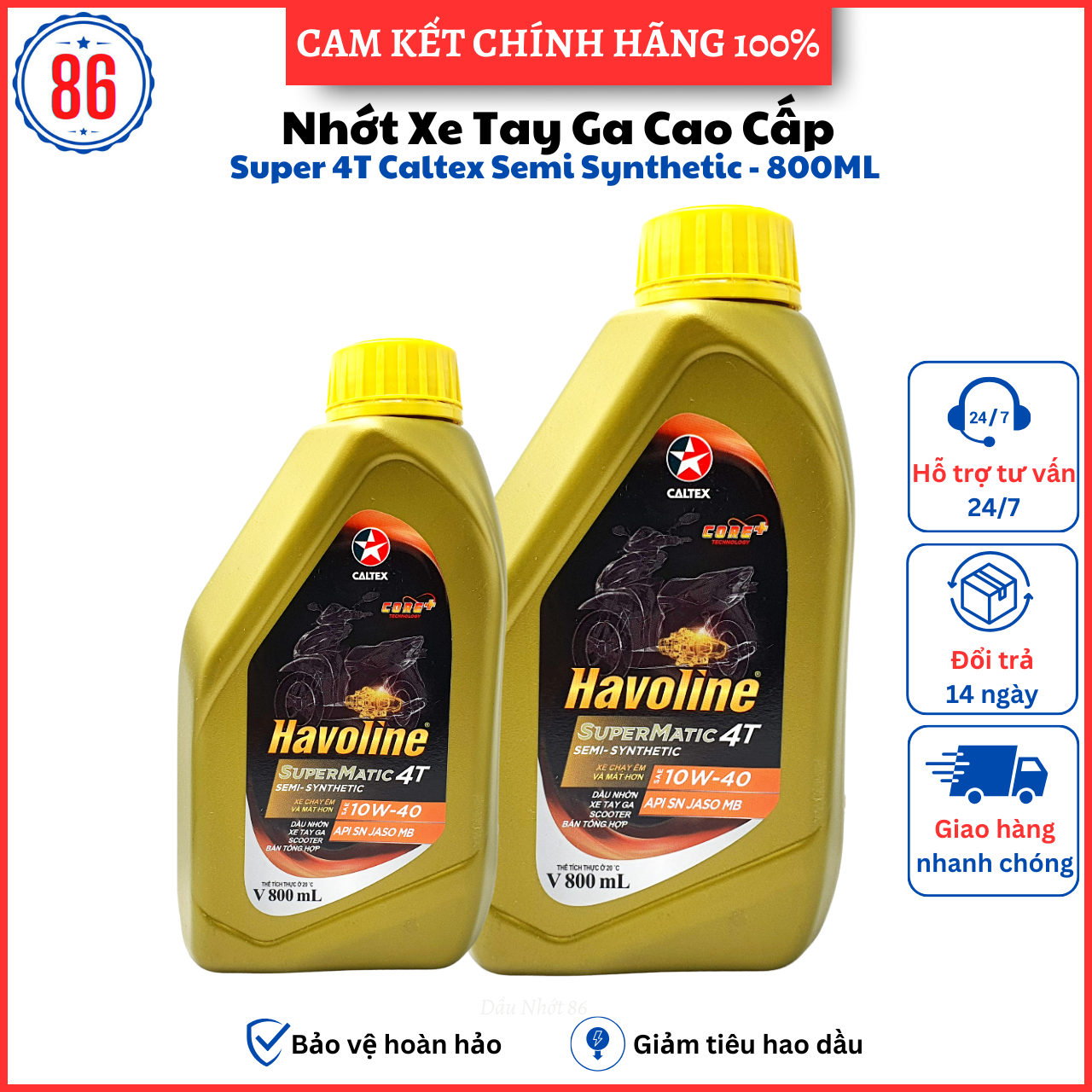 Nhớt xe tay ga cao cấp  Caltex Super Matic SN 800ml