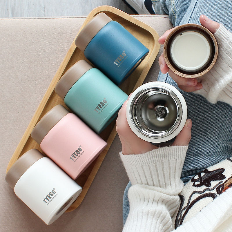 Bình giữ nhiệt mini cao cấp Tyeso phong cách Harajuku, dung tích 220ml 280ml 360ml 500ml, có 4 màu - Bottly Store