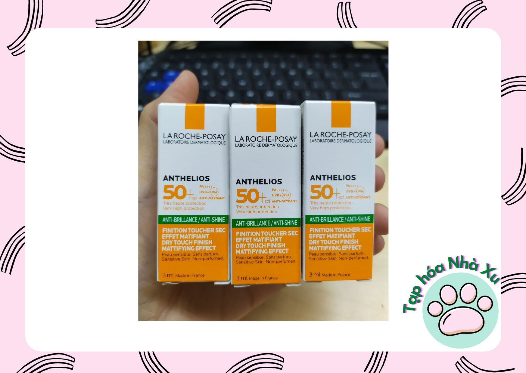 Kem chống nắng La roche posay anti-shine 3ml , anti-imperfections 3ml , shaka 3ml