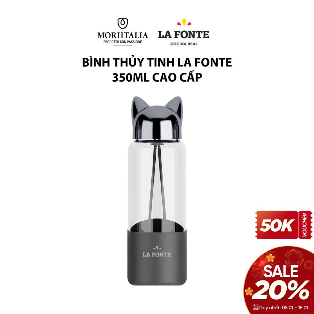 Bình thủy tinh la fonte 350ml cao cấp moriitalia 007429-bla