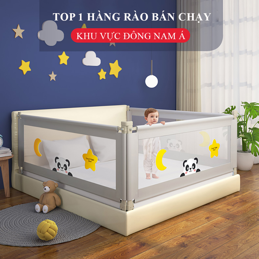 Thanh chắn giường cho bé an toàn cao cấp 1m2, 1m8, 2m, 2m2 Độ cao điều chỉnh trượt lên trượt xuống cao 72 cm - 100cm. Giá bán 1 thanh