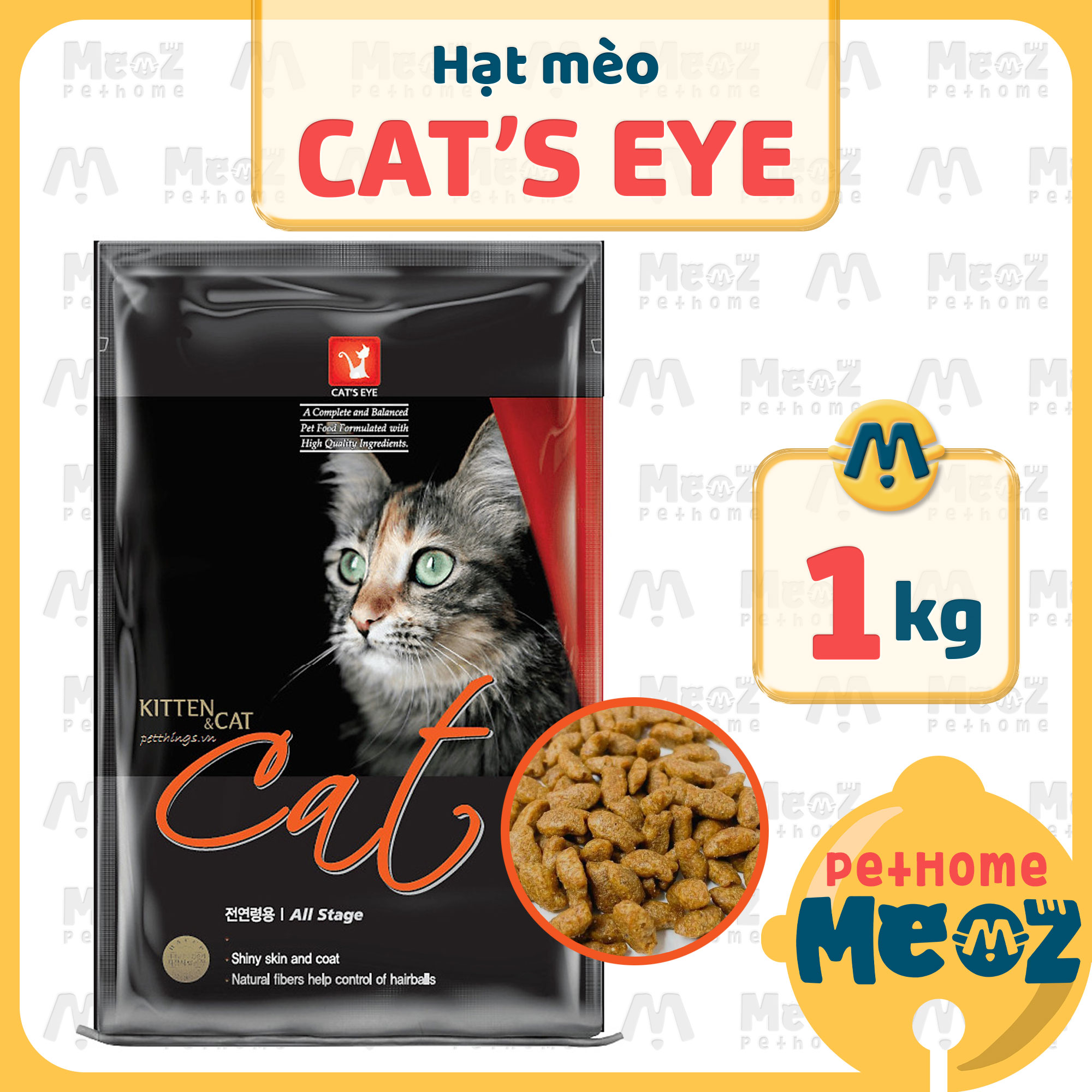 Catseye 1kg Thức ăn hạt cho mèo hạt Cat s Eye