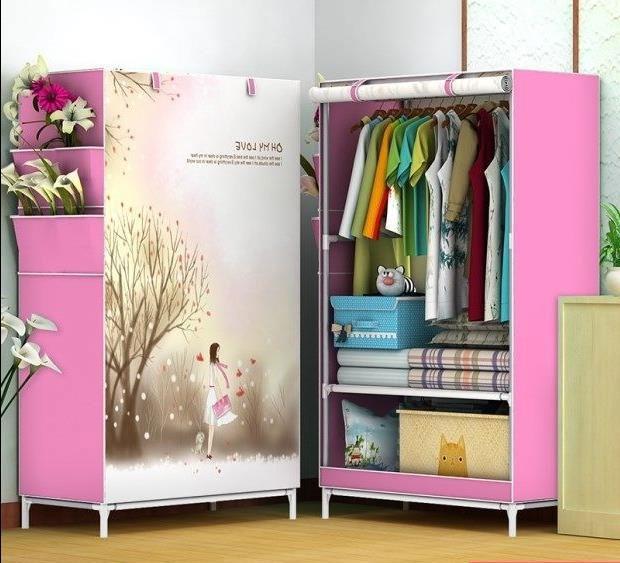 Tủ Vải 1 Buồng 2 Ngăn Để Quần Áo, Chăn Màn - Hoạ Tiết 3D Thích Hợp Với Không Gian Phòng Nhỏ, Phòng Trọ, KTX