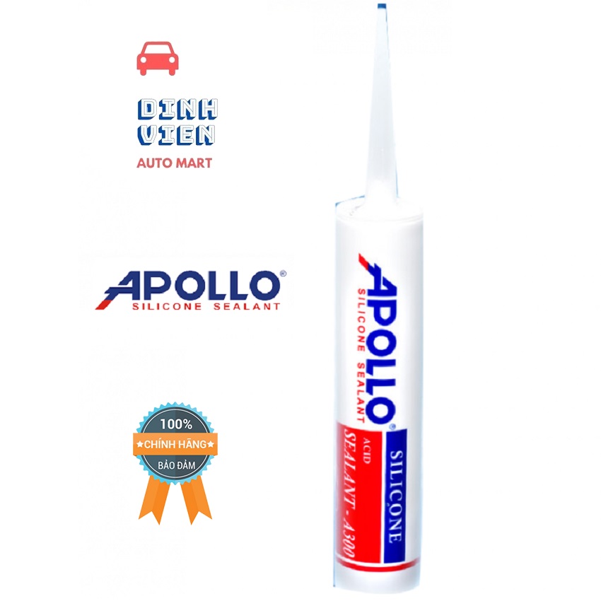 Thùng 10 Chai Keo Silicone APOLLO A300 Trắng Trong Trắng Sữa Đen Xám 300ml