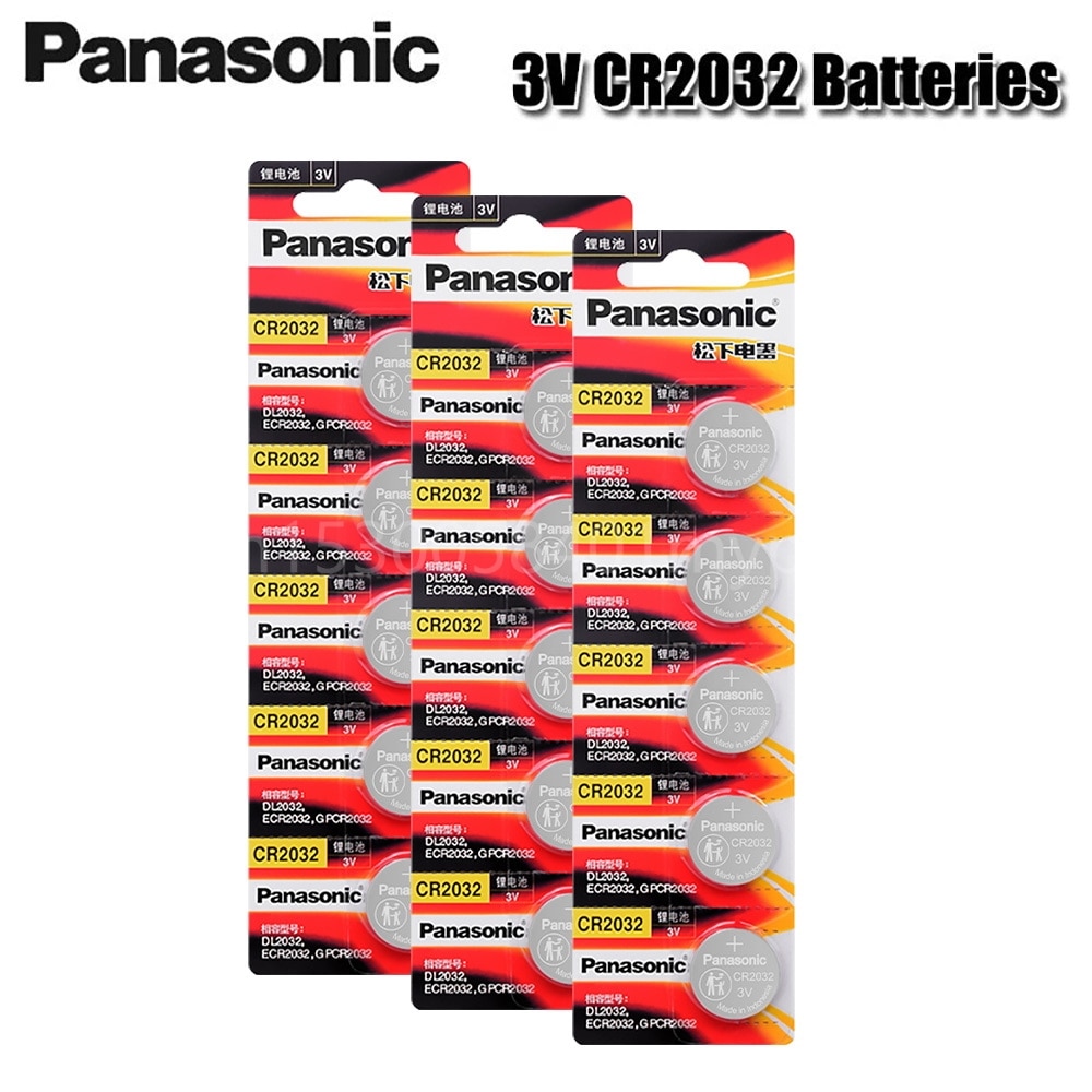 Panasonic Original Cr2032 Button Cell Batteries 3V Coin Lithium Battery for Watch Remote Control Calculator Cr2032