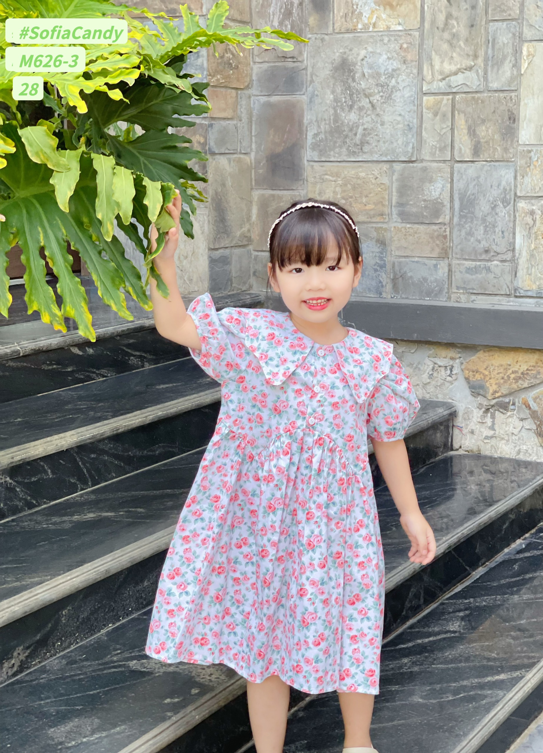 Đầm hoa hồng nhí sofia candy
