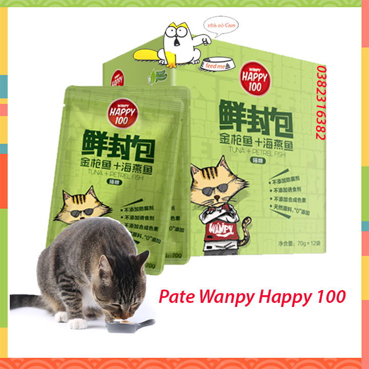 Pate cho mèo Wanpy Happy 100 gói 70gr