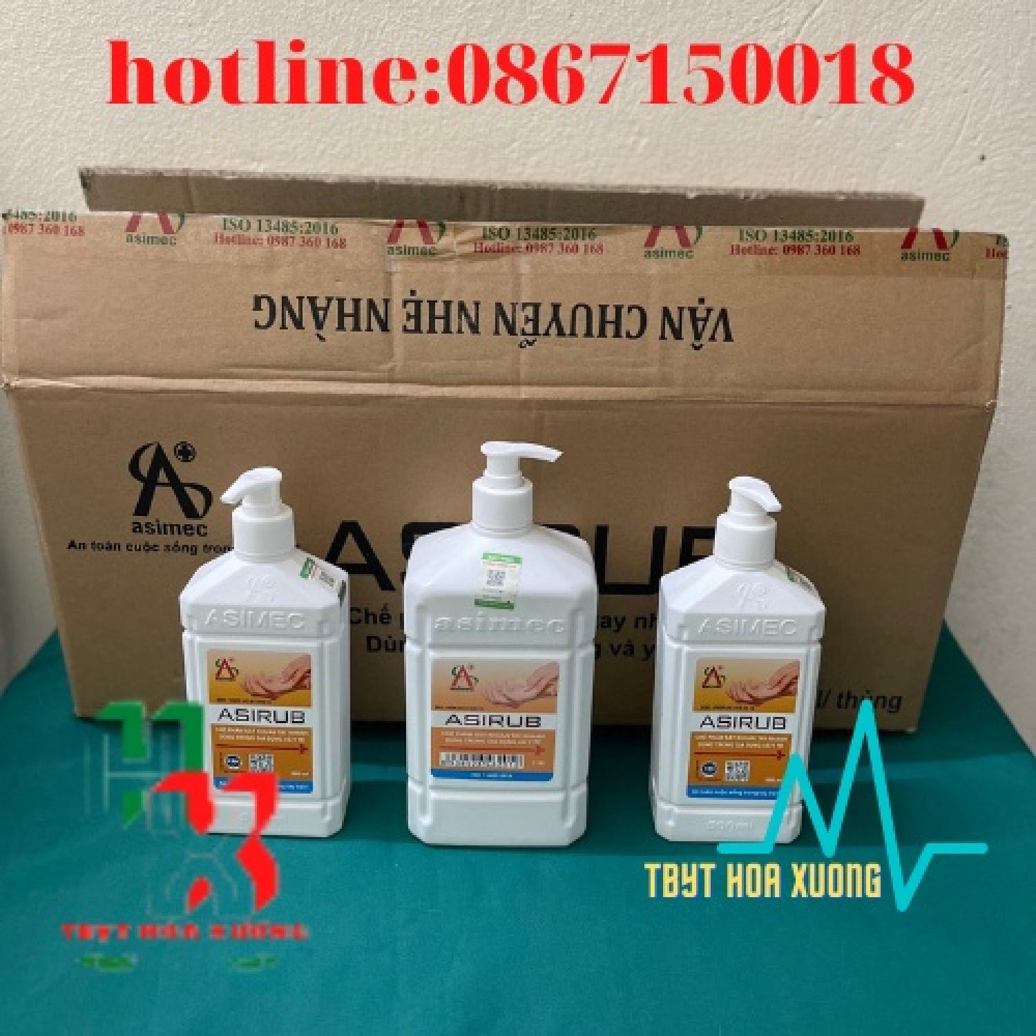 Nước rửa tay sát khuẩn nhanh asirub 500ml , 1000ml