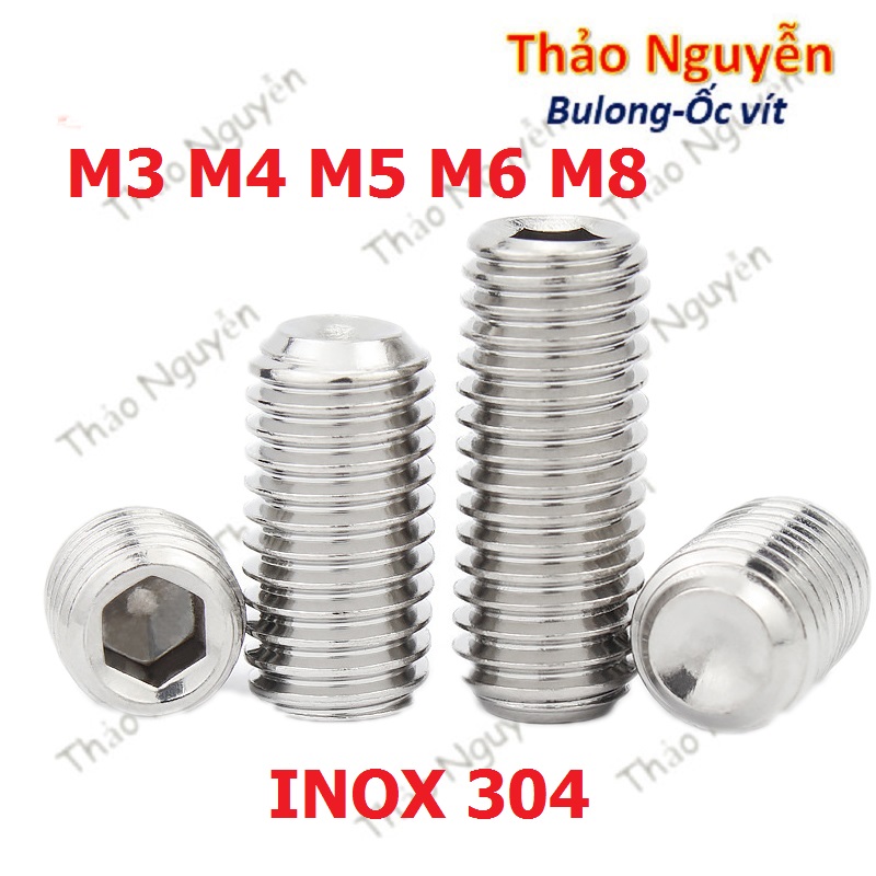 Vít trí lục giác chìm inox 304 - ốc cấy lục giác âm các loại 10 con