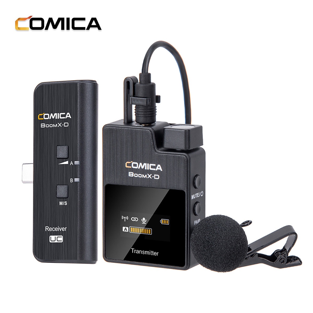 Comica boomx-d - micro không dây 2.4g thu âm chất lượng cao cho smartphone android, máy tính bảng type-c