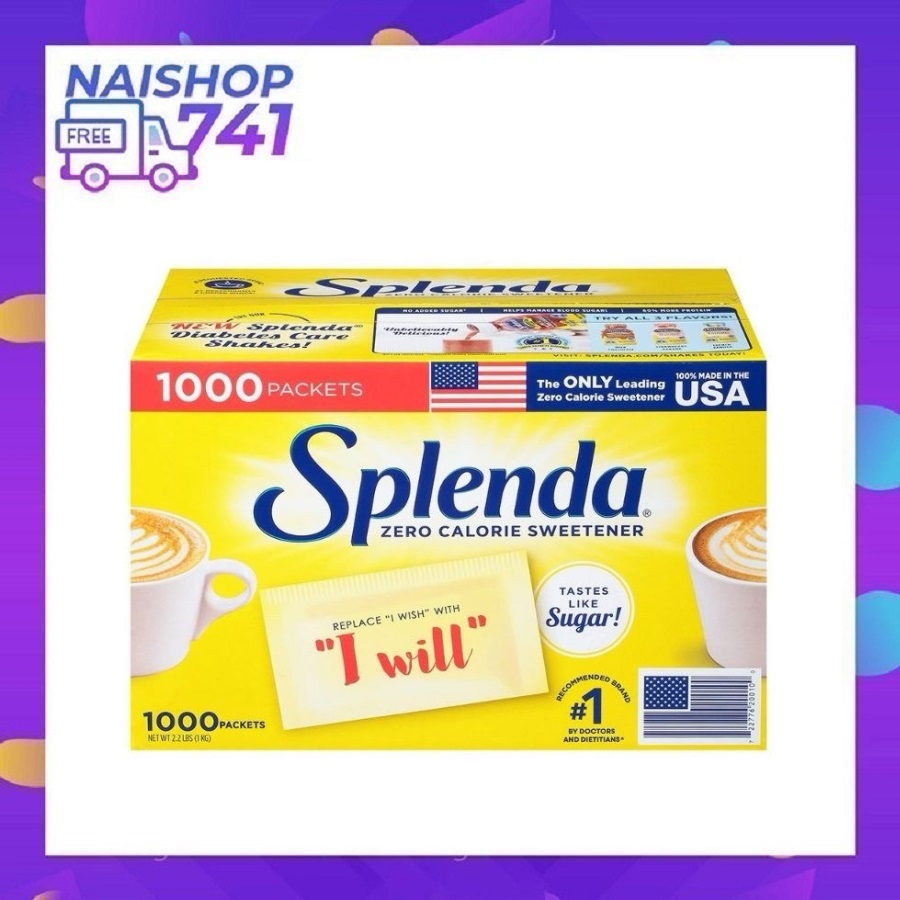 Đường ăn kiêng Splenda 1000 gói mẫu mới hàng Mỹ