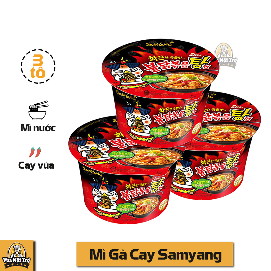 Combo 3 tô mì gà cay samyang hàng quốc