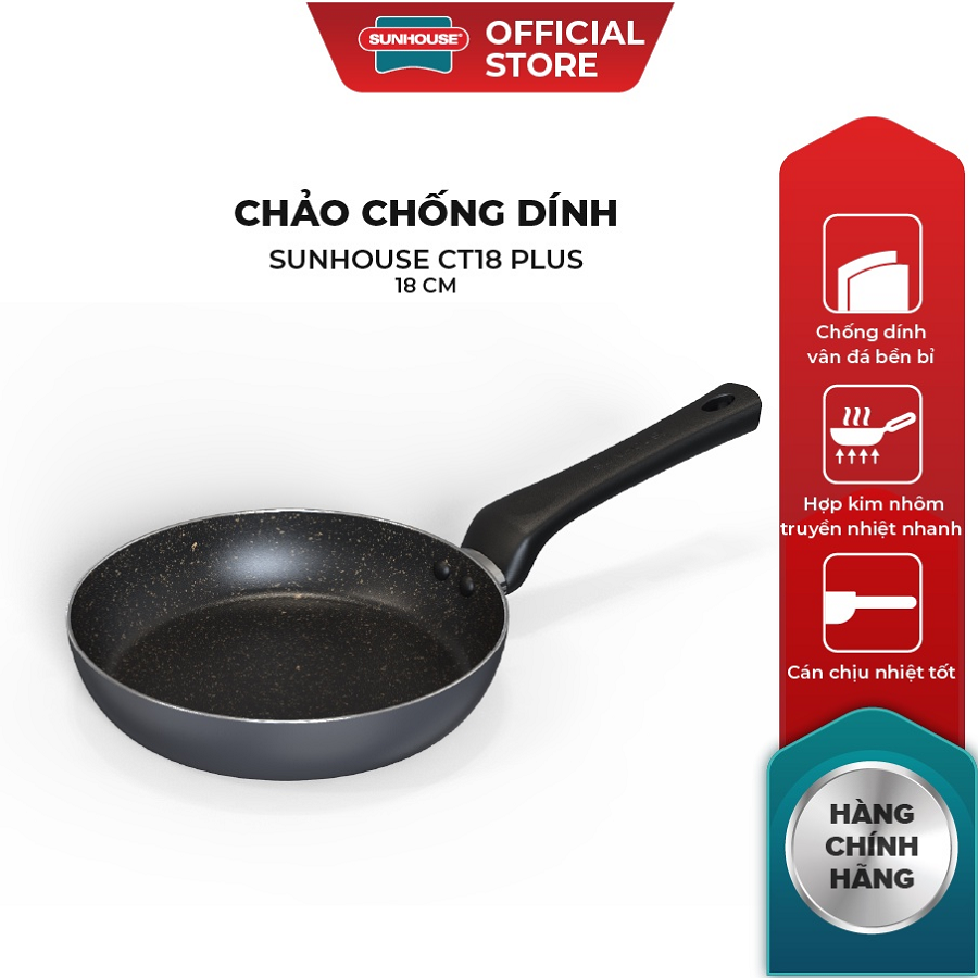Chảo chống dính vân đá không từ sunhouse size 18-30 ct18-30 plus