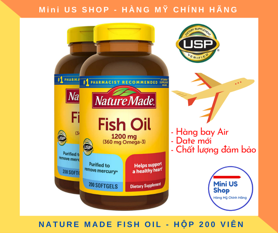 Dầu cá omega 3 - nature made fish oil 1200mg