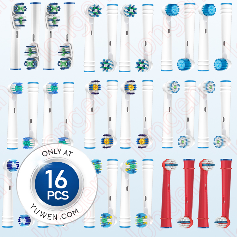 16 cái đầu thay thế cho đầu bàn chải oral b cho braun d29 double clean, đầu bàn chải nhạy cảm sensitive clean, đầu bàn chải thay thế /7000 d16 d12