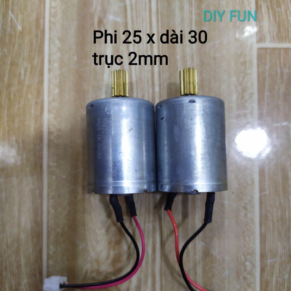 [HCM]DC Motor mini phi 25 x dài 30mm trục 2mm