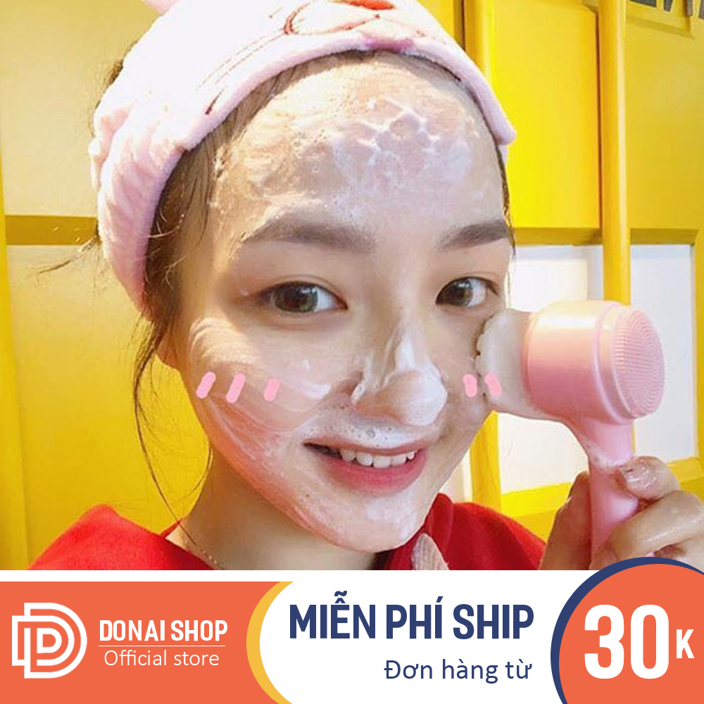 Cọ rửa mặt Hàn Quốc 2 đầu tẩy tế bào chết và massage bảo vệ da không bị mụn và dầu - Dụng cụ trang điểm 66..CCRM.DONAI