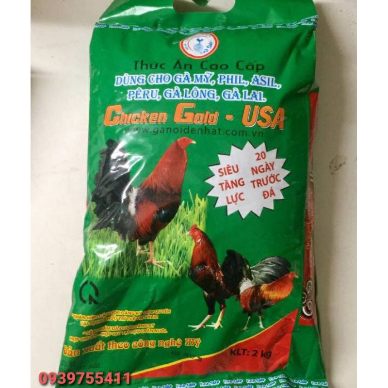 Cám gà đá chicken gold usa - ngũ cốc cho gà mỹ asil, peru 2kg