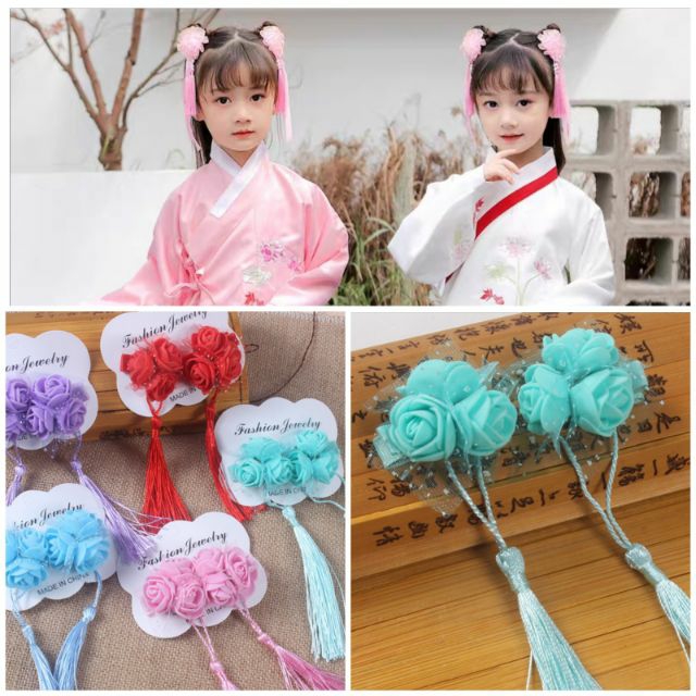 Combo kẹp tóc bông hồng