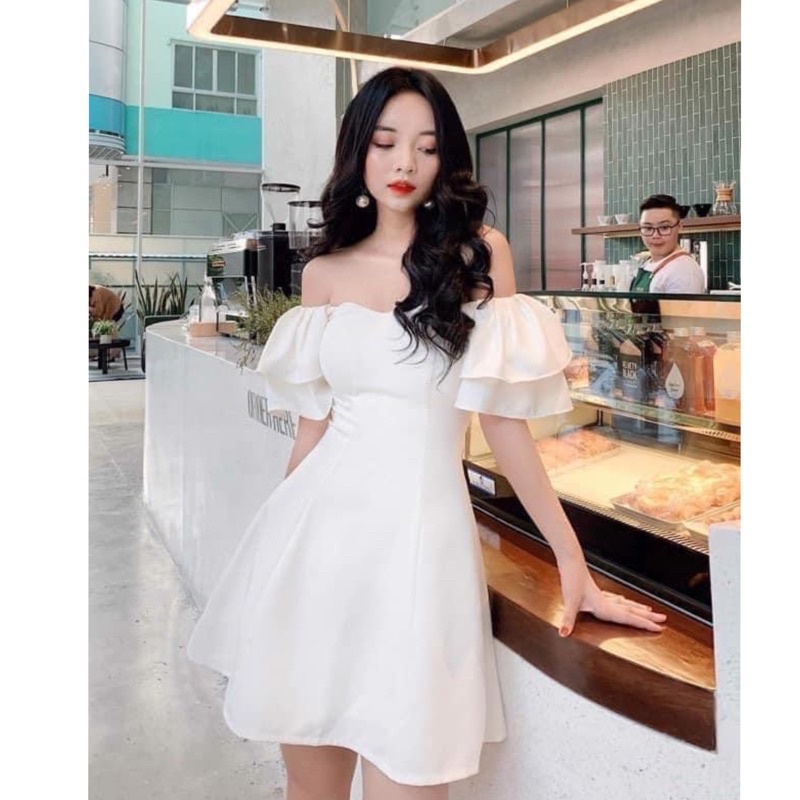 Đầm trễ vai bèo đúp sang chảnh