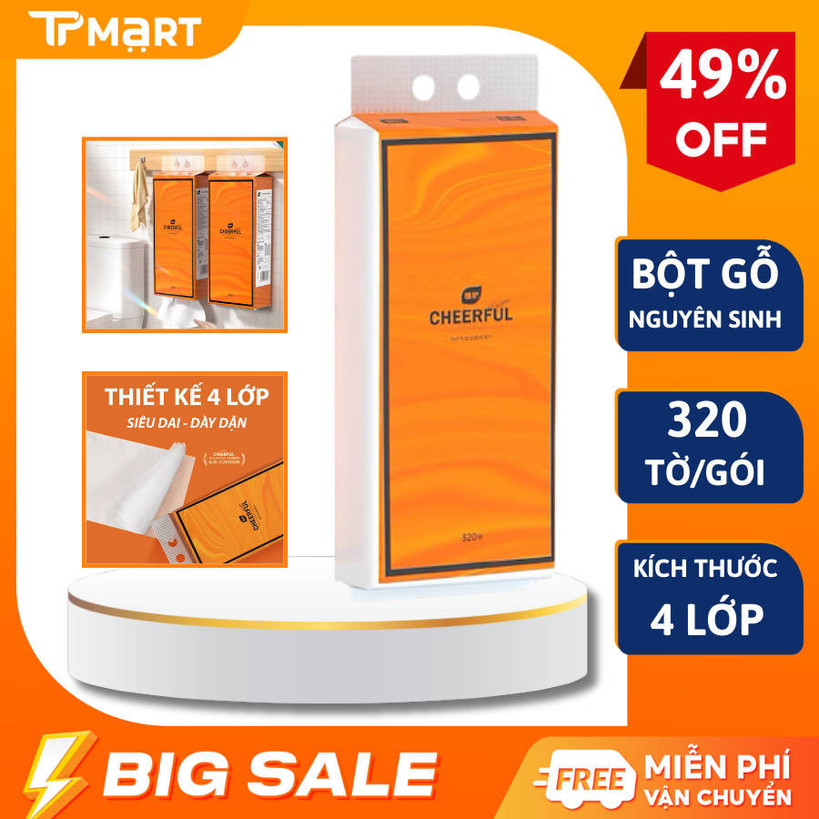 Khăn giấy rút treo tường siêu dai, Khăn giấy rút 320 tờ cao cấp, Khăn rút treo tường đa năng