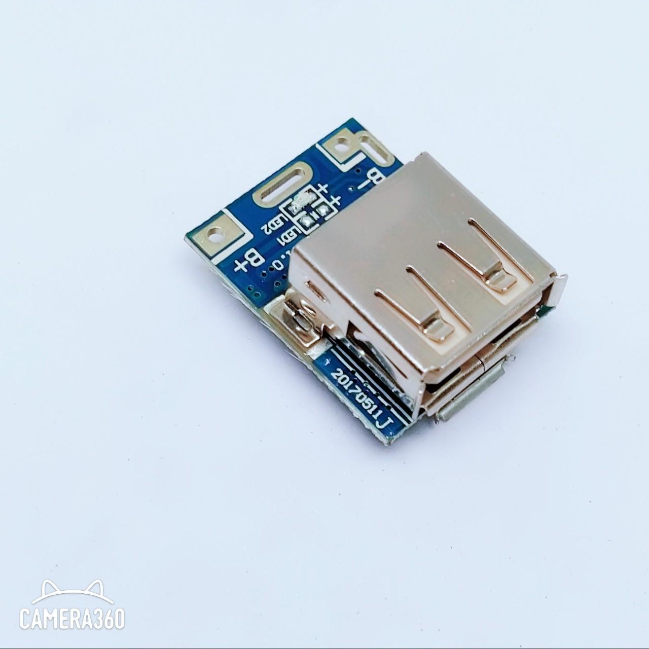 Mạch sạc pin dự phòng mini với dòng tối đa 1A cổng micro usb