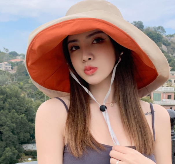 Mũ rộng vành chống nắng chống uv phong cách Hàn, nón chống nắng nữ đội 2 mặt thời trang