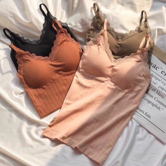 áo 2 dây nữ có mút ngực - Áo 2 dây bản to đẹp màu đen, da nude, nâu