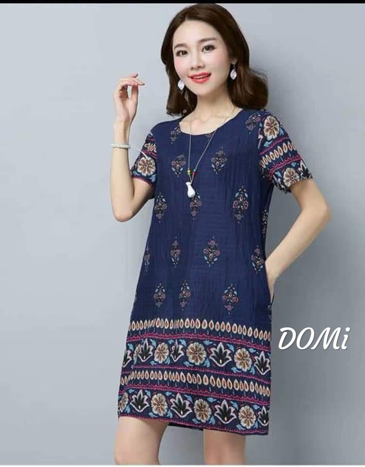 [HCM]ĐẦM bầu công sở có túi váy bầu công sở đầm suông đầm oversize in hoa có túi cao cấp hàng nhập