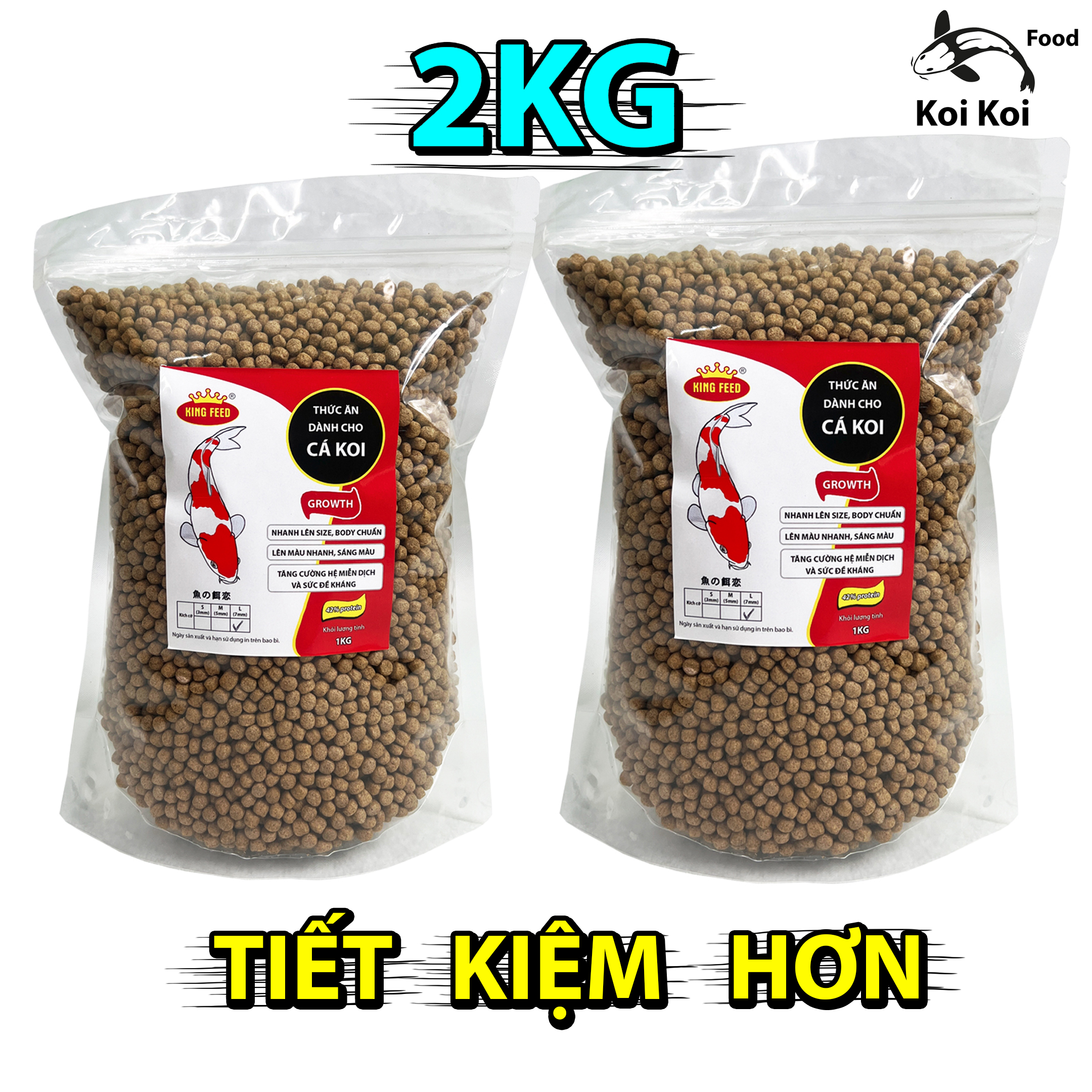 2kg cám cá koi king feed hàng chuẩn, phát triển an toàn cho cá