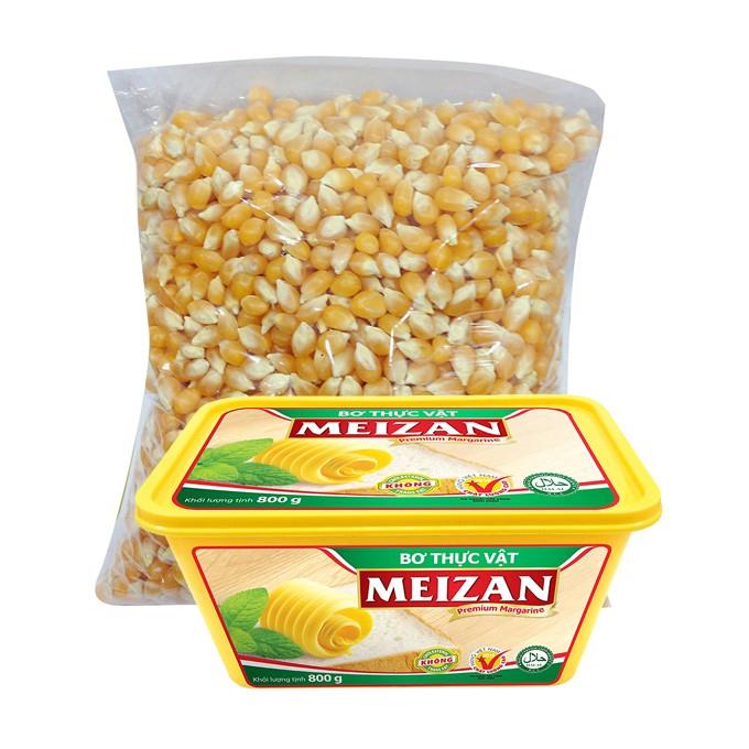 【HOT SALE】 Ngô Mỹ 1kg Kèm Hộp Bơ Đại 800g cho làm bắp rang bơ ngon như ngoài hàng dễ làm tại nhà