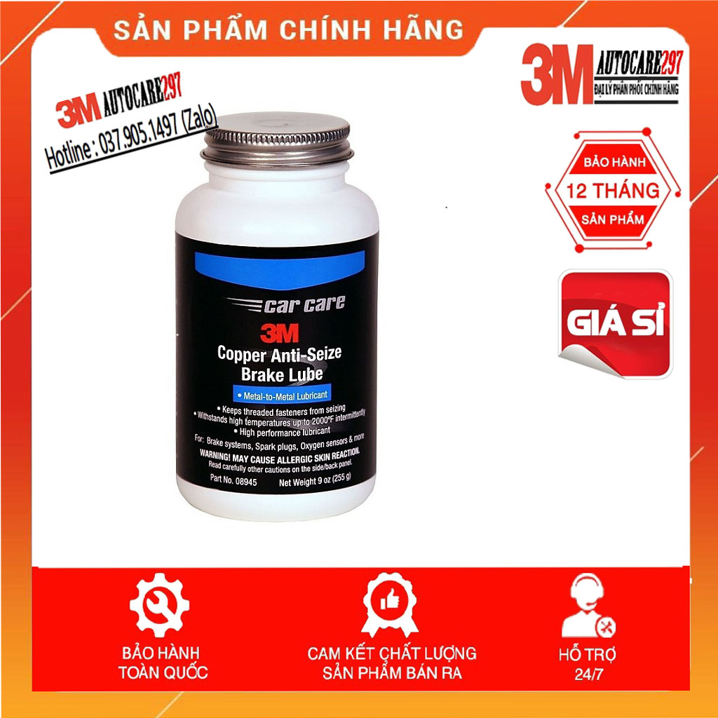 Chất mỡ bò đồng bôi trơn chịu nhiệt 3m copper anti-seize brake lube 08945 255g