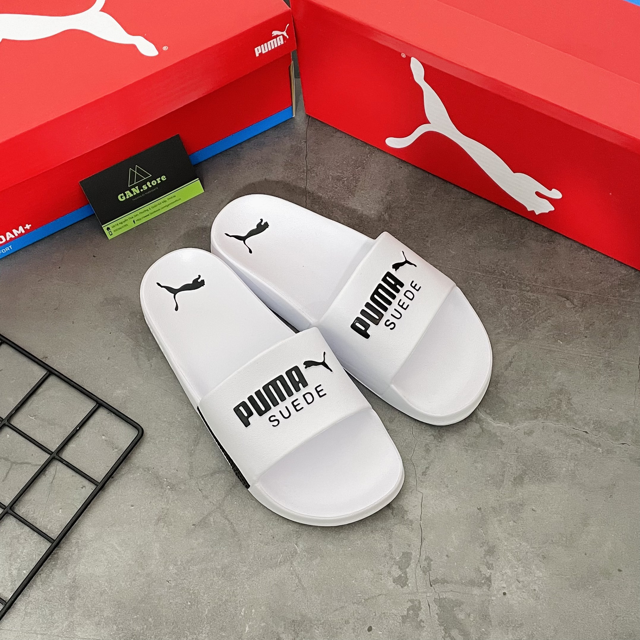 Dép đúc puma trắng - dép quai ngang chống thấm sang đẹp