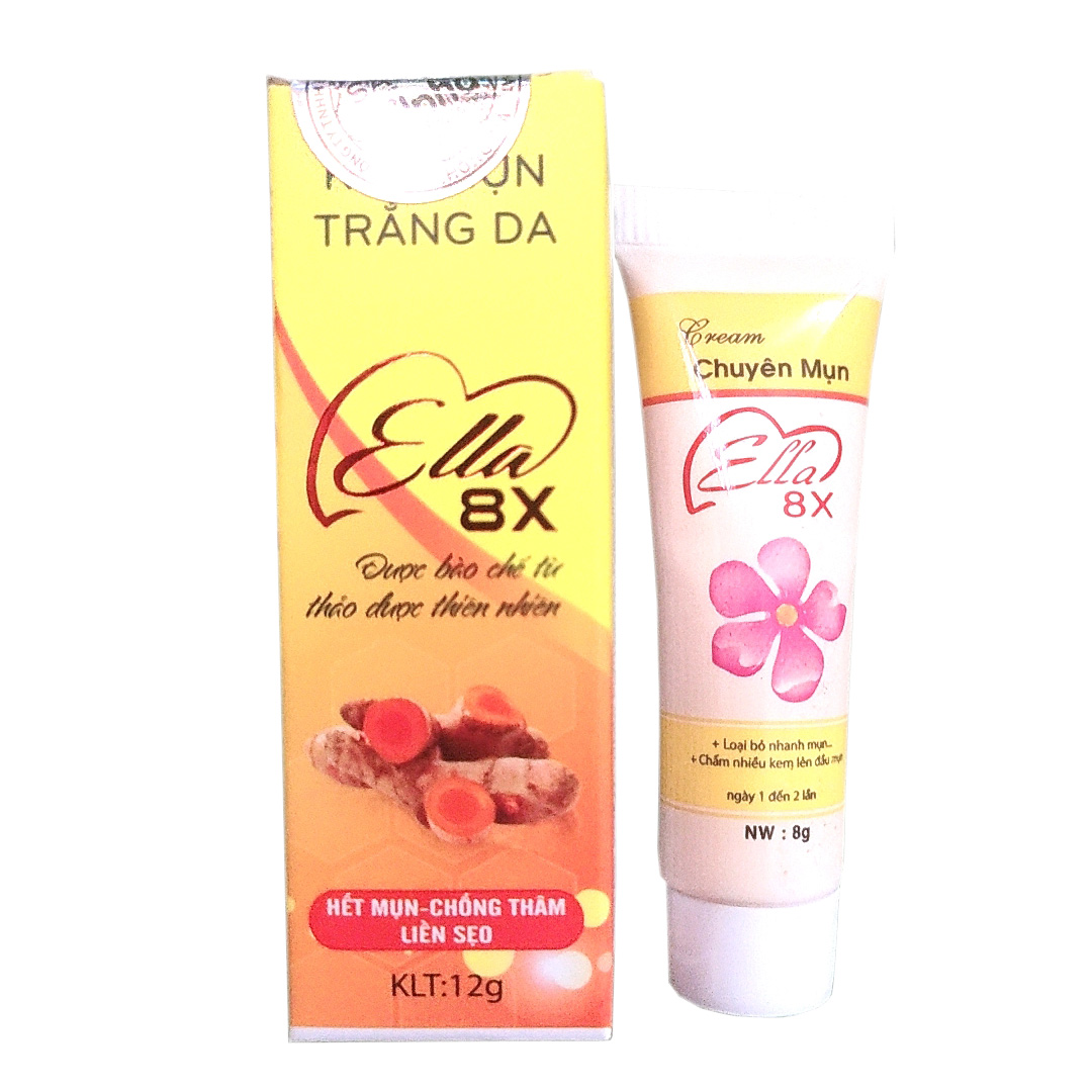 Kem mụn trắng da Ella 8x, đánh bay các loại mụn