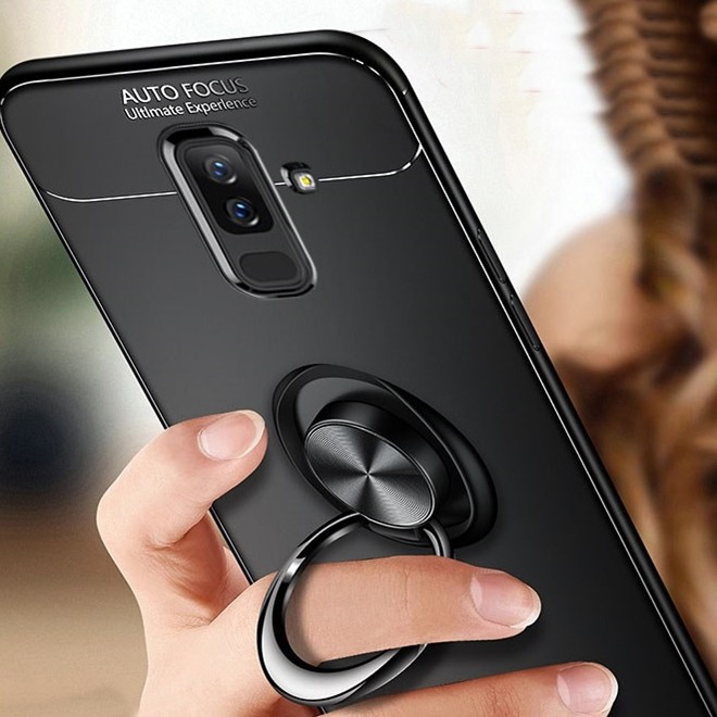 Ốp lưng auto focus samsung j8/ a6+ cao su bracket iring