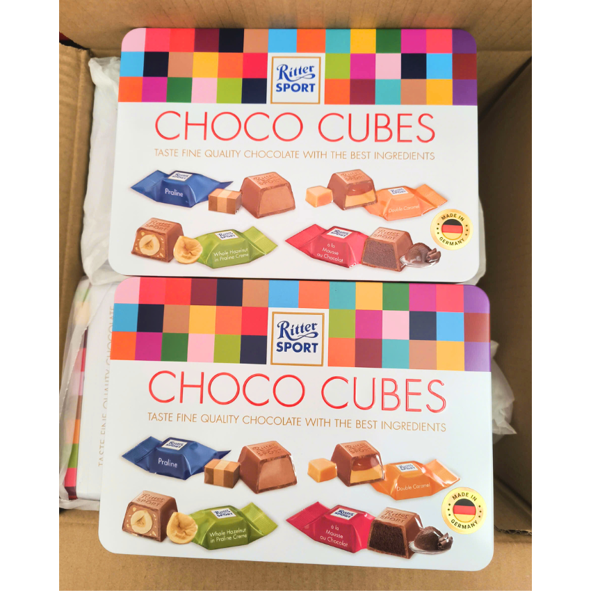 Socola Viên Hỗn Hợp Choco Cubes Ritter Sport Hộp Thiếc 192g BÁNH KẸO TẾT K19 - BeeGin Food